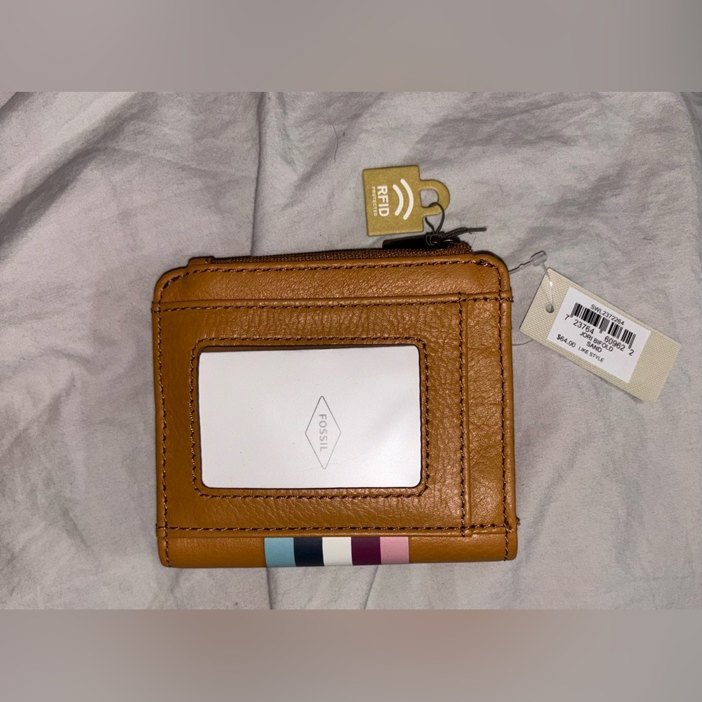 Fossil Kingston satchel sand and matching Fossil Jori bifold sand wallet - Picture 6 of 9